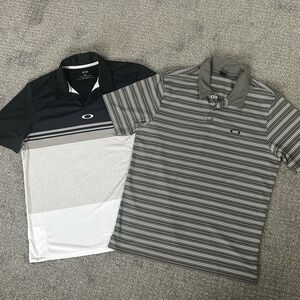 Lot of 2 OAKLEY Performance Short Sleeve Golf/Polo Shirts - Men's Medium
